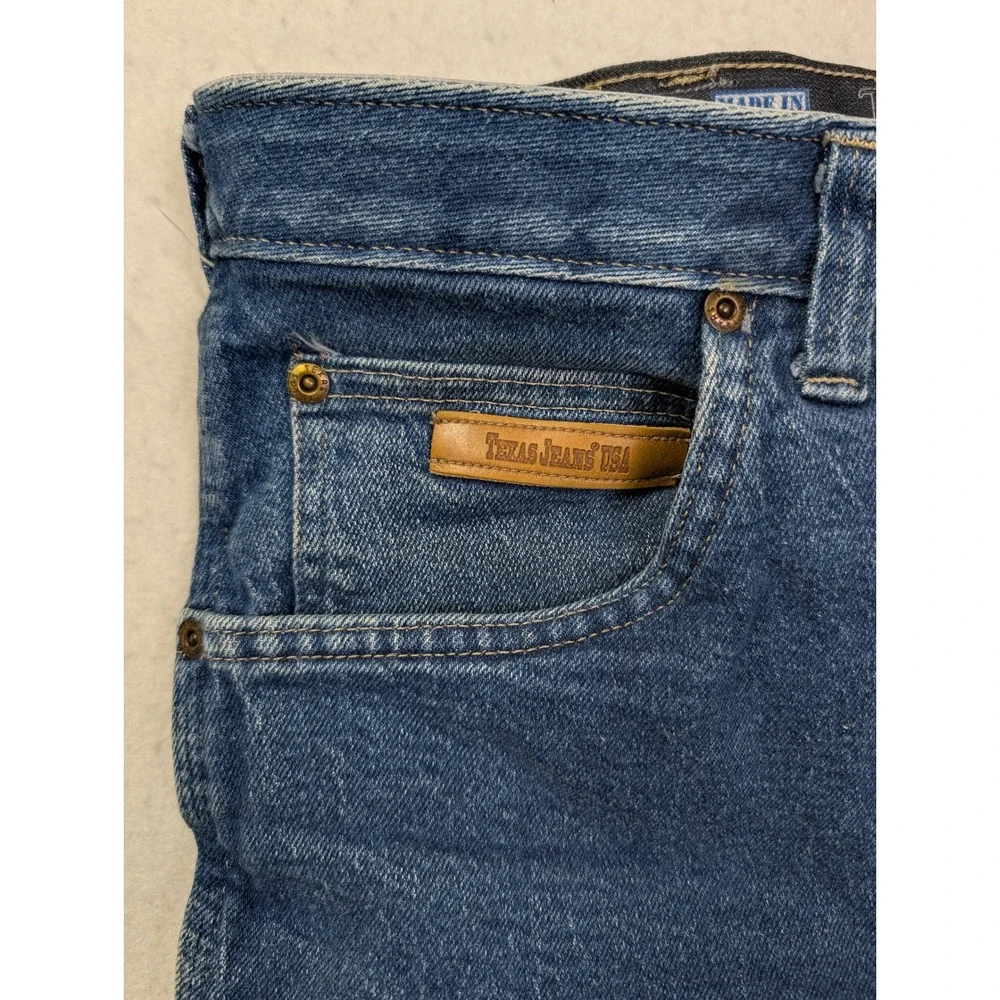 Texas Jeans Mens Jeans 36 x 28 Straight Leg Denim Made in USA Blue